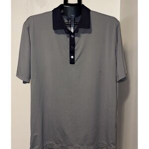 Footjoy   Golf Polo Shirt Men's Large Gray Blue Performance Stretch